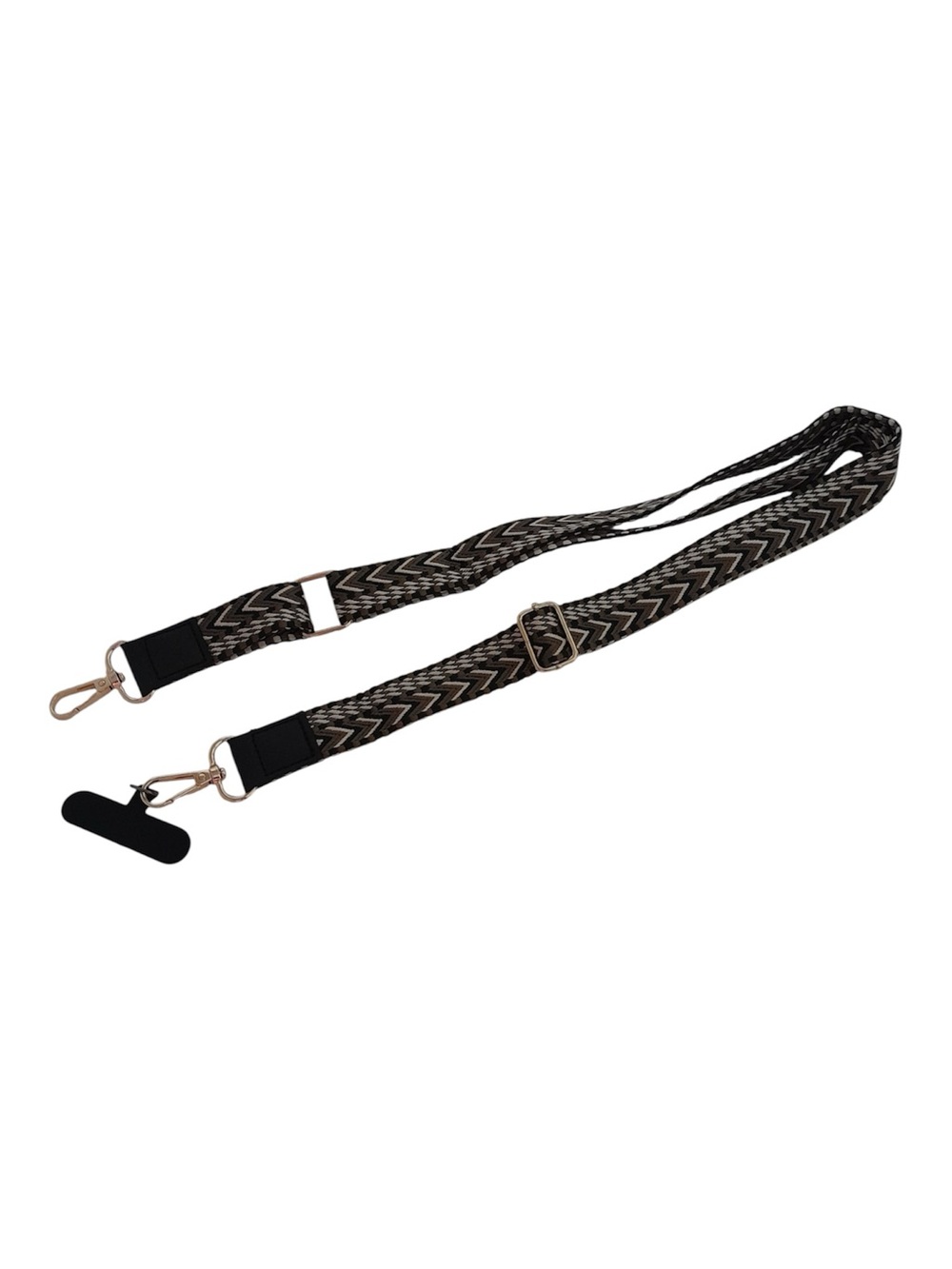 Universal Adjustable Crossbody Phone Lanyard Black Braided Strap Tether Patch - Picture 3 of 9